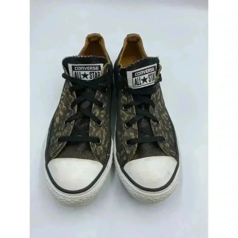 Rare CONVERSE CT OX All‎ Star Black Metallic Bling Sneakers 640469F Youth 2
